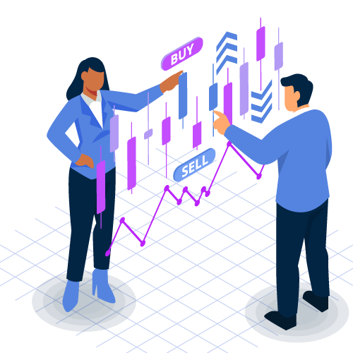 Two people are discussing about stock market courses in Kerala