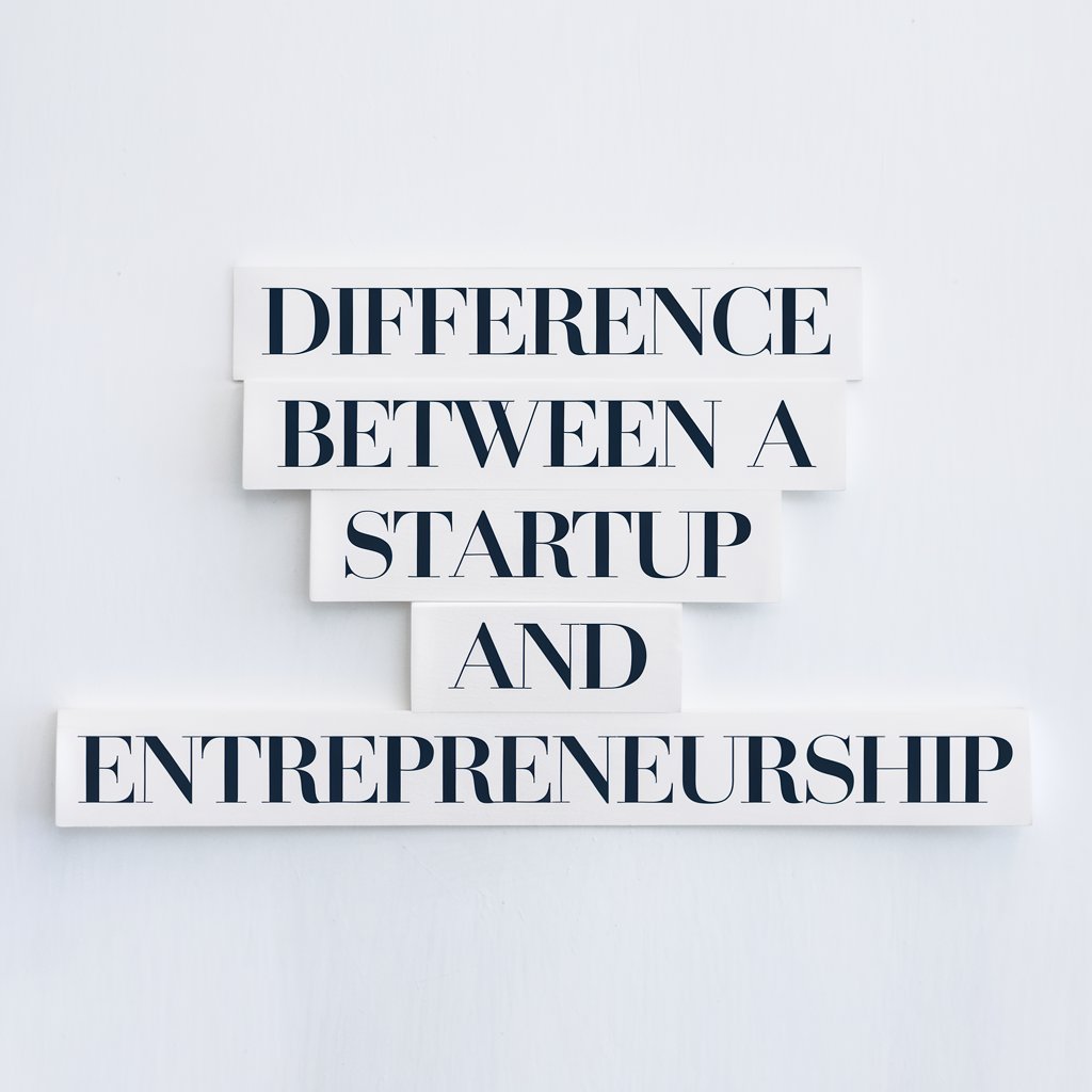 white background with text Difference Between a Startup and Entrepreneurship